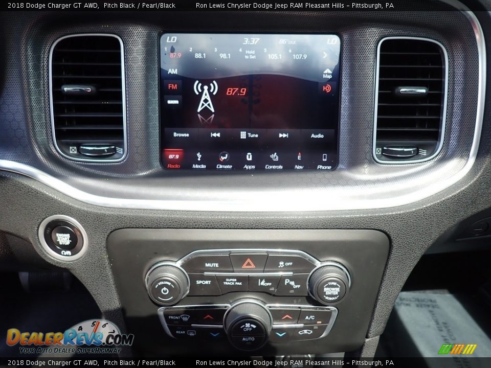 2018 Dodge Charger GT AWD Pitch Black / Pearl/Black Photo #19