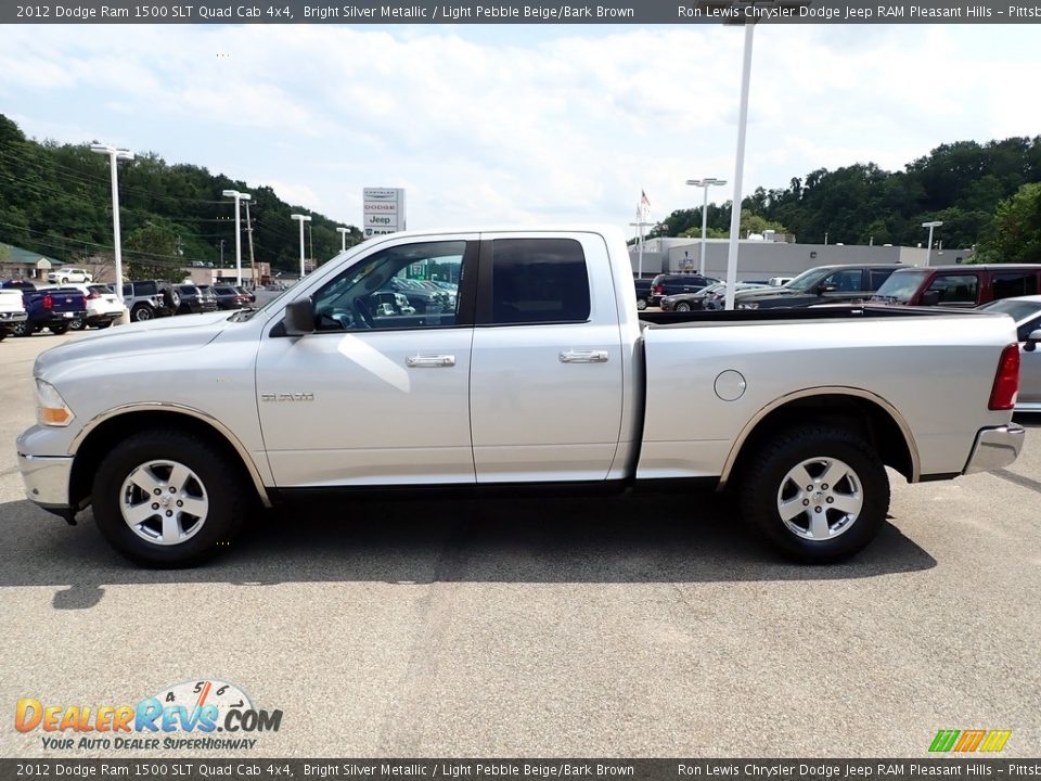 2012 Dodge Ram 1500 SLT Quad Cab 4x4 Bright Silver Metallic / Light Pebble Beige/Bark Brown Photo #2