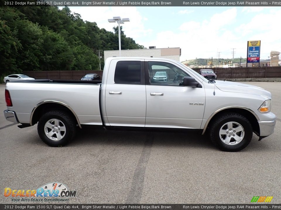 2012 Dodge Ram 1500 SLT Quad Cab 4x4 Bright Silver Metallic / Light Pebble Beige/Bark Brown Photo #6