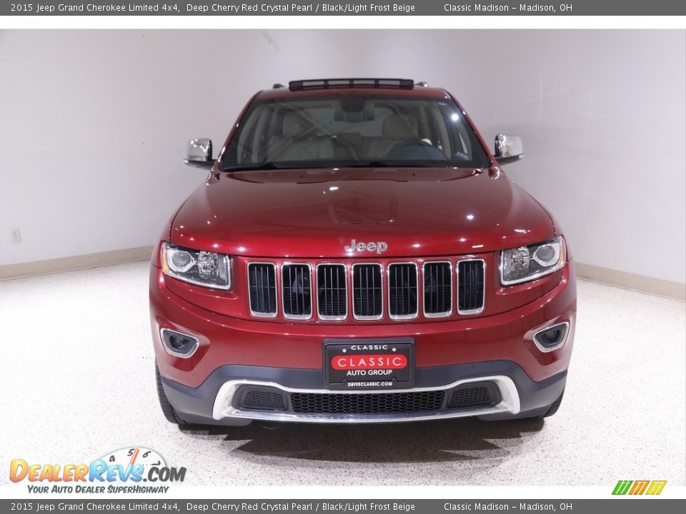 2015 Jeep Grand Cherokee Limited 4x4 Deep Cherry Red Crystal Pearl / Black/Light Frost Beige Photo #2
