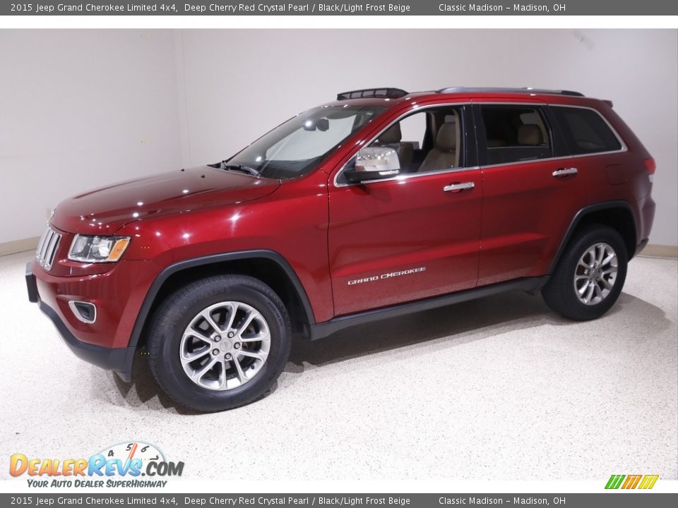 2015 Jeep Grand Cherokee Limited 4x4 Deep Cherry Red Crystal Pearl / Black/Light Frost Beige Photo #3