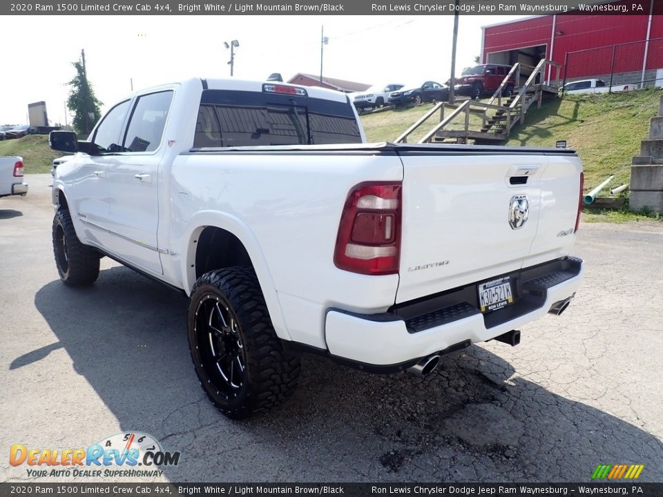 2020 Ram 1500 Limited Crew Cab 4x4 Bright White / Light Mountain Brown/Black Photo #3