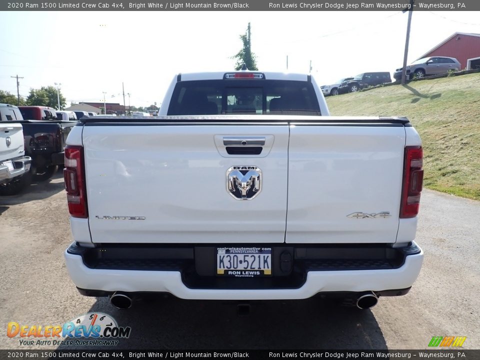 2020 Ram 1500 Limited Crew Cab 4x4 Bright White / Light Mountain Brown/Black Photo #4