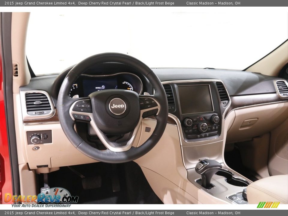 2015 Jeep Grand Cherokee Limited 4x4 Deep Cherry Red Crystal Pearl / Black/Light Frost Beige Photo #6
