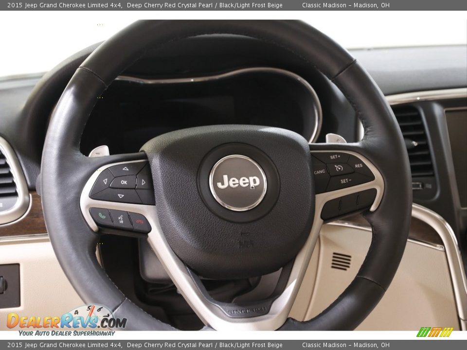 2015 Jeep Grand Cherokee Limited 4x4 Deep Cherry Red Crystal Pearl / Black/Light Frost Beige Photo #7