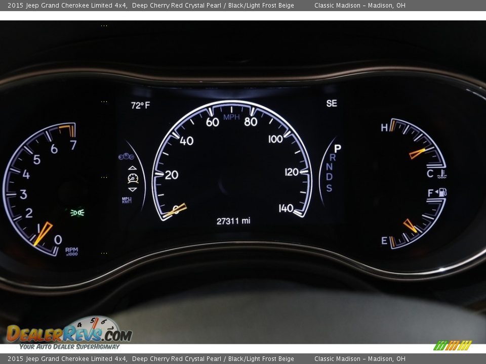 2015 Jeep Grand Cherokee Limited 4x4 Deep Cherry Red Crystal Pearl / Black/Light Frost Beige Photo #8