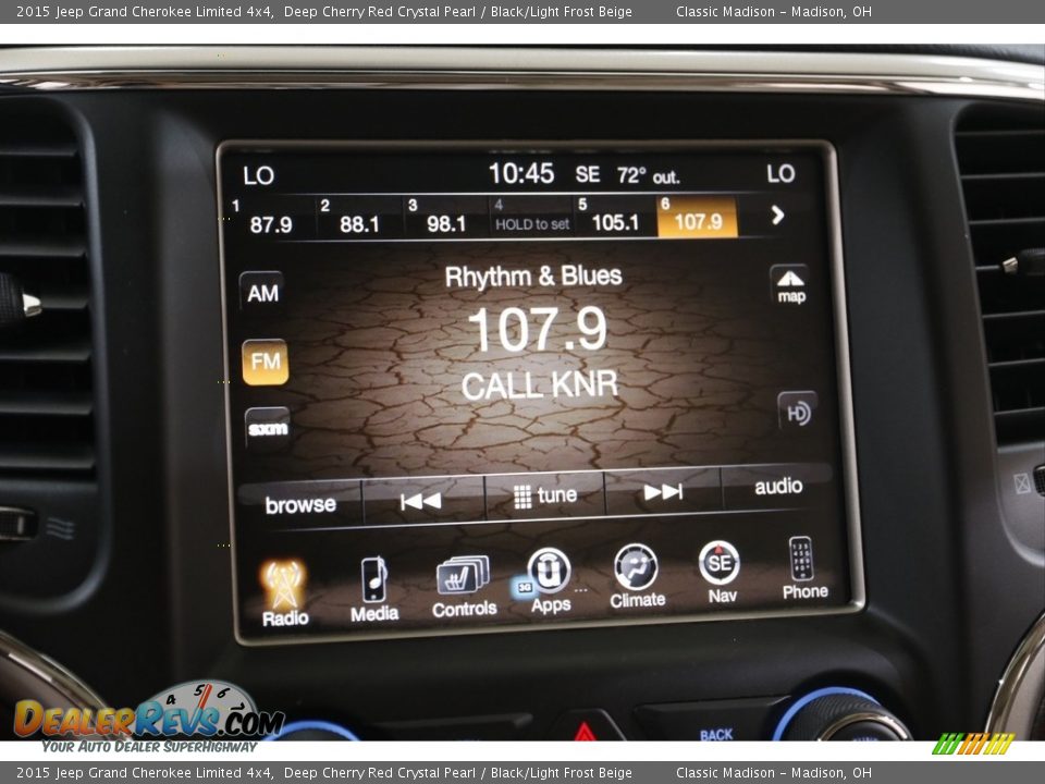 2015 Jeep Grand Cherokee Limited 4x4 Deep Cherry Red Crystal Pearl / Black/Light Frost Beige Photo #10