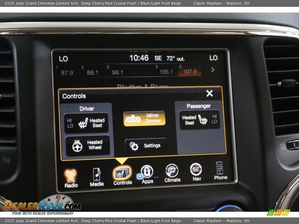 2015 Jeep Grand Cherokee Limited 4x4 Deep Cherry Red Crystal Pearl / Black/Light Frost Beige Photo #11