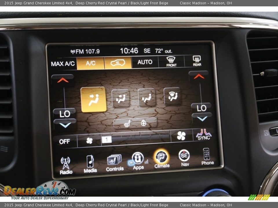 2015 Jeep Grand Cherokee Limited 4x4 Deep Cherry Red Crystal Pearl / Black/Light Frost Beige Photo #12