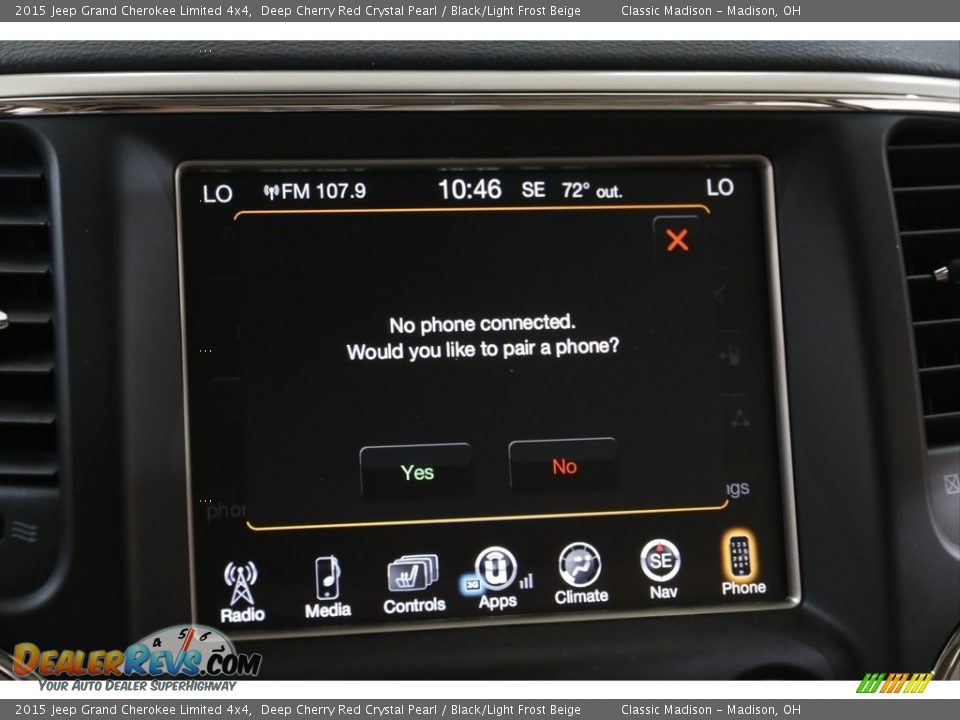 2015 Jeep Grand Cherokee Limited 4x4 Deep Cherry Red Crystal Pearl / Black/Light Frost Beige Photo #14