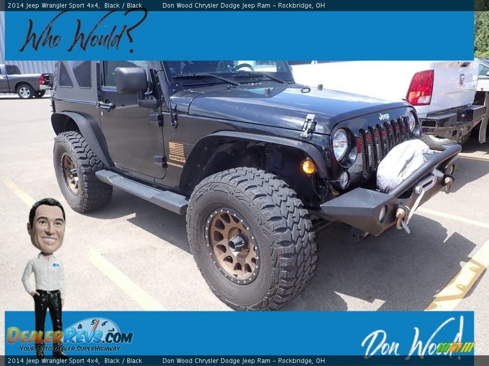 2014 Jeep Wrangler Sport 4x4 Black / Black Photo #1