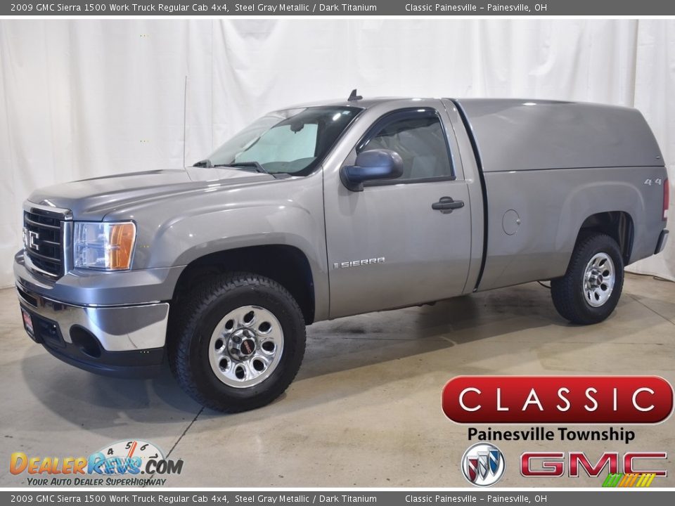 2009 GMC Sierra 1500 Work Truck Regular Cab 4x4 Steel Gray Metallic / Dark Titanium Photo #1