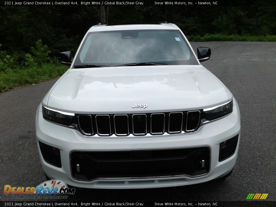 2021 Jeep Grand Cherokee L Overland 4x4 Bright White / Global Black/Steel Gray Photo #3