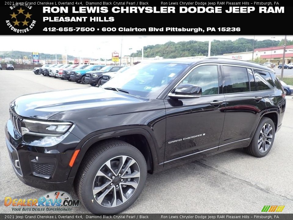 2021 Jeep Grand Cherokee L Overland 4x4 Diamond Black Crystal Pearl / Black Photo #1