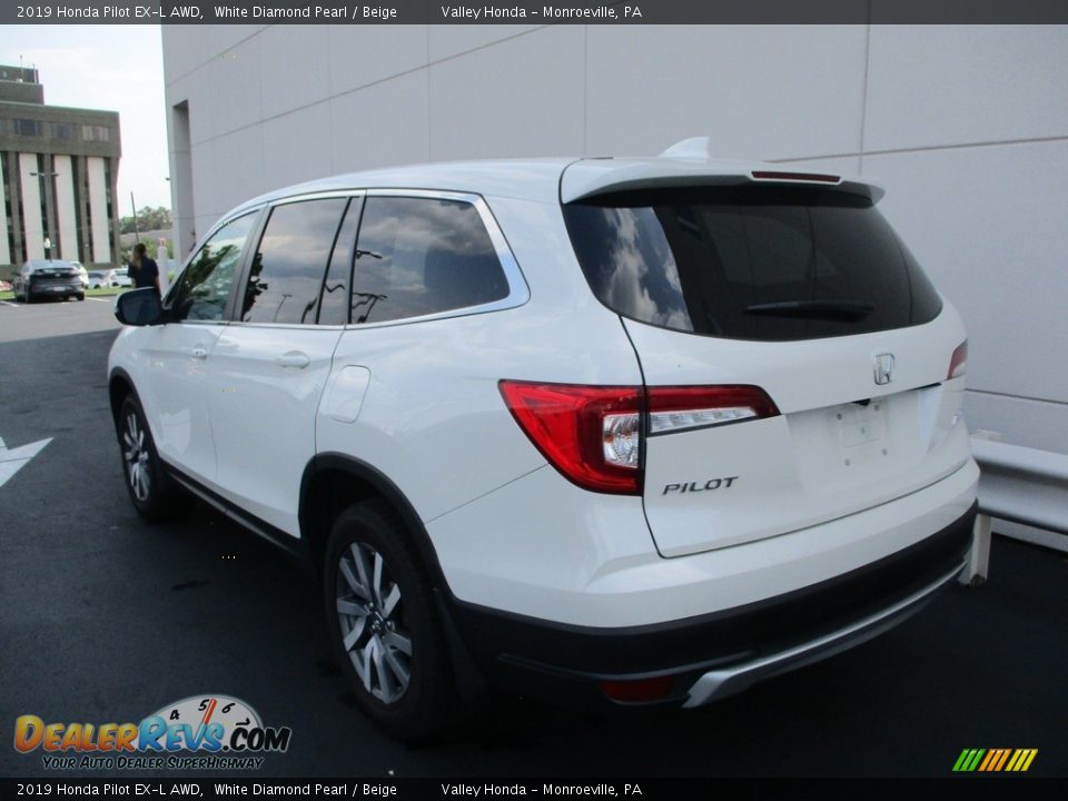 2019 Honda Pilot EX-L AWD White Diamond Pearl / Beige Photo #3