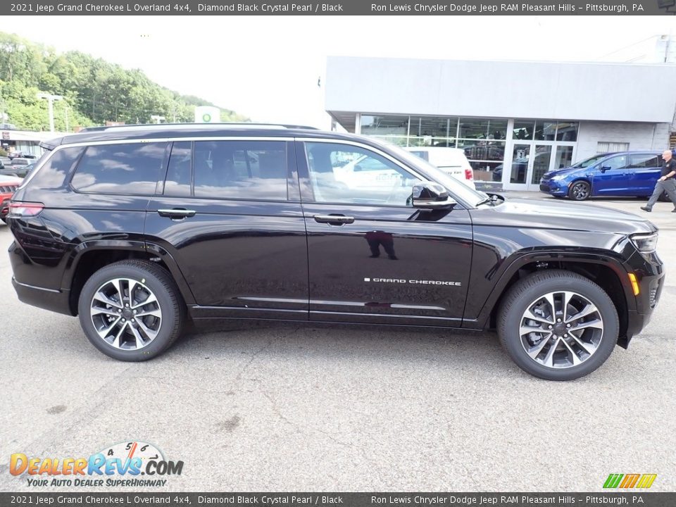 2021 Jeep Grand Cherokee L Overland 4x4 Diamond Black Crystal Pearl / Black Photo #7
