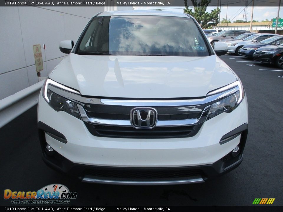2019 Honda Pilot EX-L AWD White Diamond Pearl / Beige Photo #8