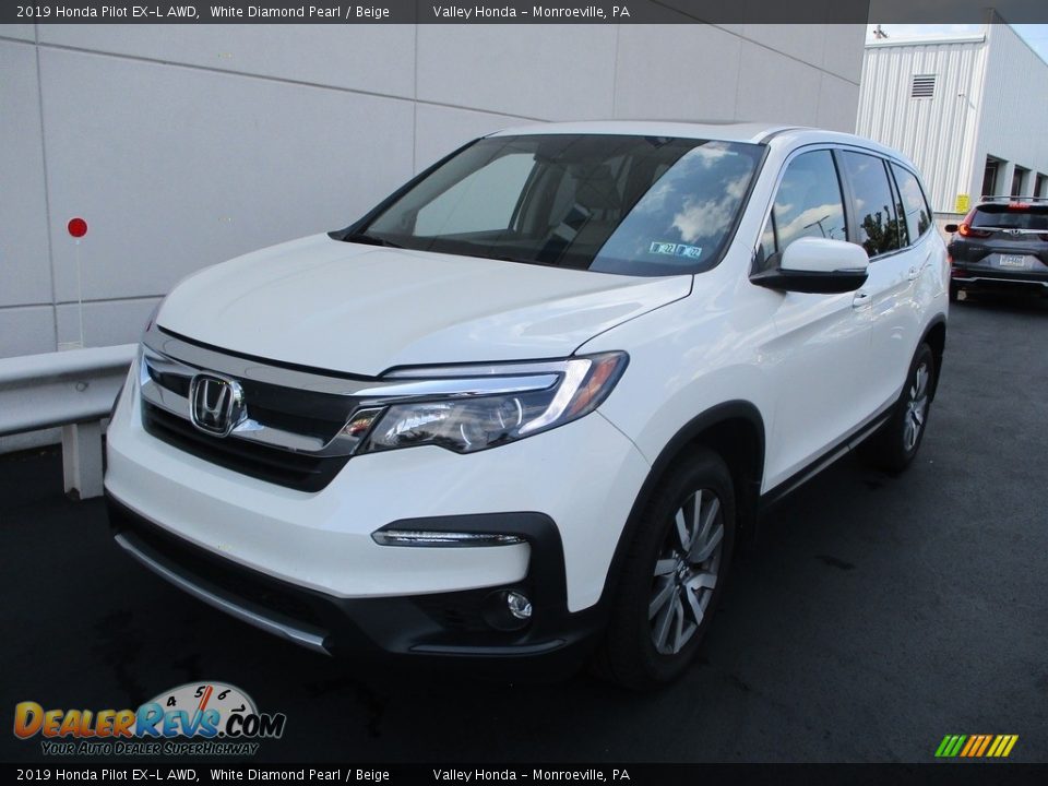 2019 Honda Pilot EX-L AWD White Diamond Pearl / Beige Photo #9