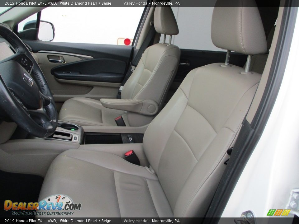 2019 Honda Pilot EX-L AWD White Diamond Pearl / Beige Photo #11