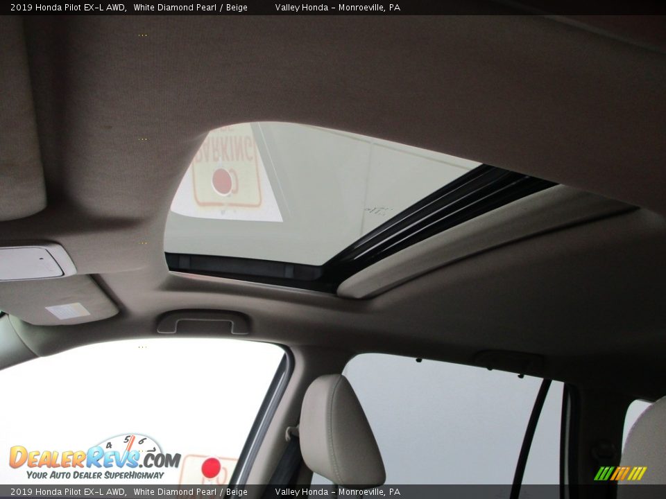 2019 Honda Pilot EX-L AWD White Diamond Pearl / Beige Photo #12