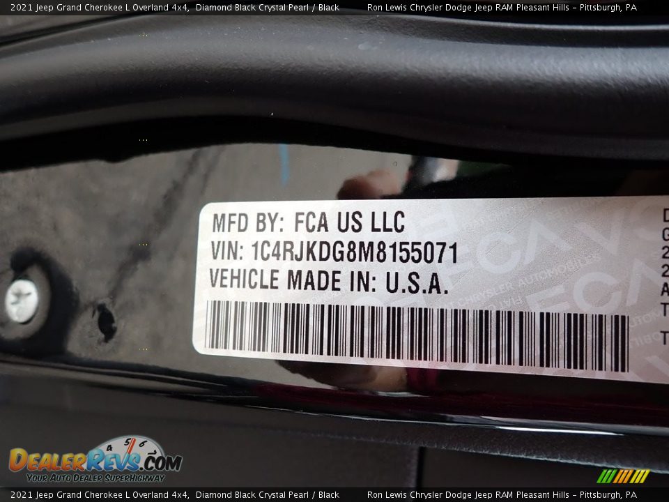 2021 Jeep Grand Cherokee L Overland 4x4 Diamond Black Crystal Pearl / Black Photo #15