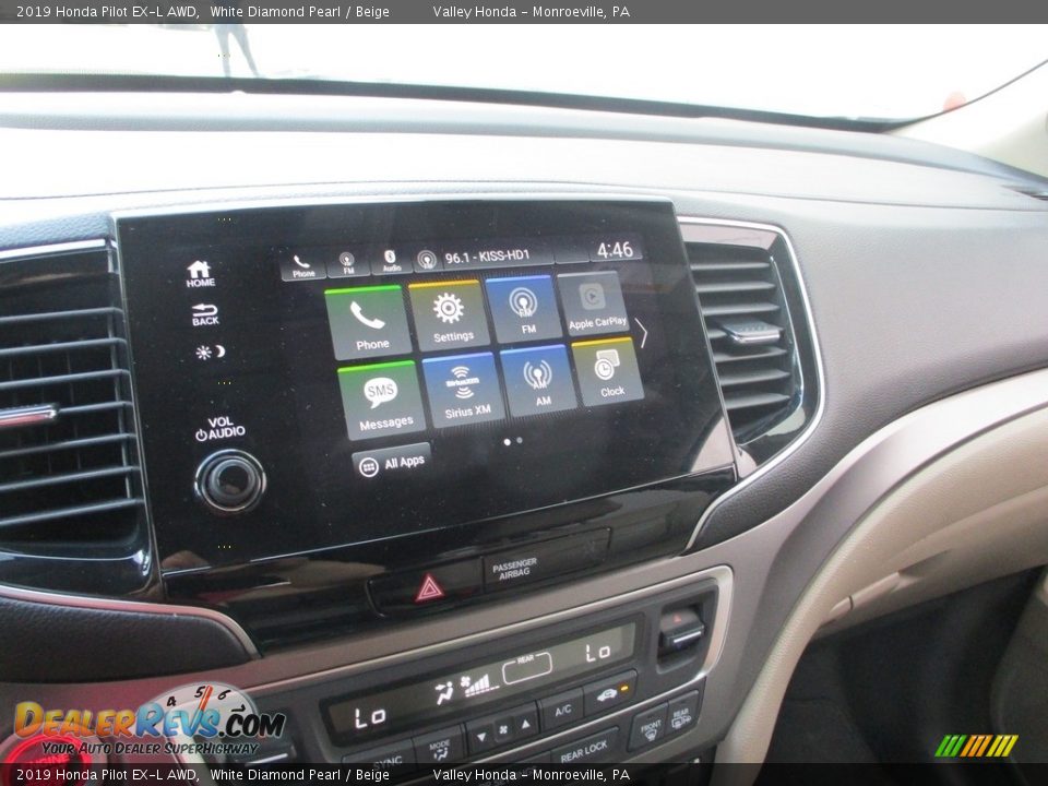 2019 Honda Pilot EX-L AWD White Diamond Pearl / Beige Photo #16