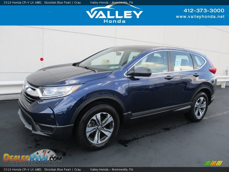 2019 Honda CR-V LX AWD Obsidian Blue Pearl / Gray Photo #1