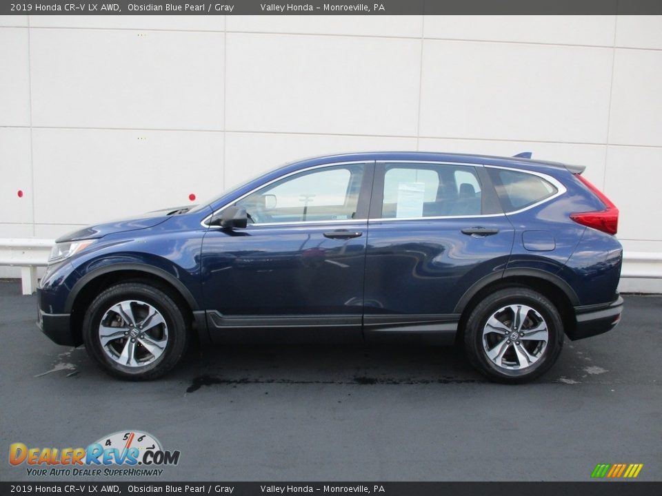2019 Honda CR-V LX AWD Obsidian Blue Pearl / Gray Photo #2