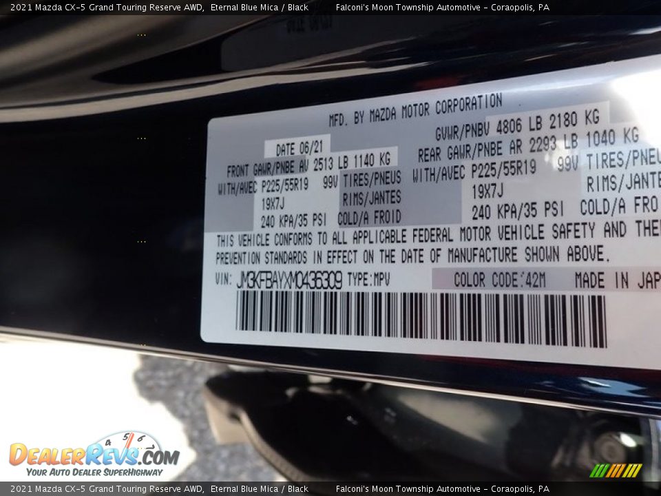 2021 Mazda CX-5 Grand Touring Reserve AWD Eternal Blue Mica / Black Photo #15