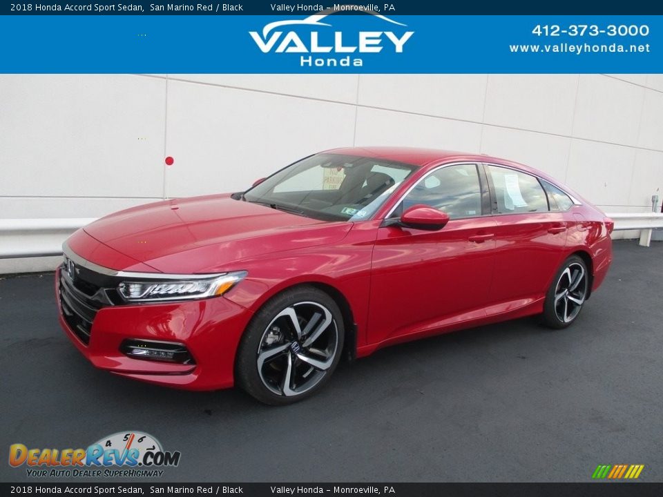 2018 Honda Accord Sport Sedan San Marino Red / Black Photo #1