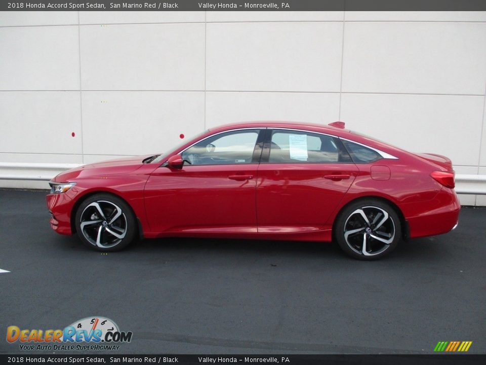 2018 Honda Accord Sport Sedan San Marino Red / Black Photo #2