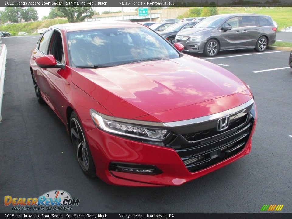 2018 Honda Accord Sport Sedan San Marino Red / Black Photo #7