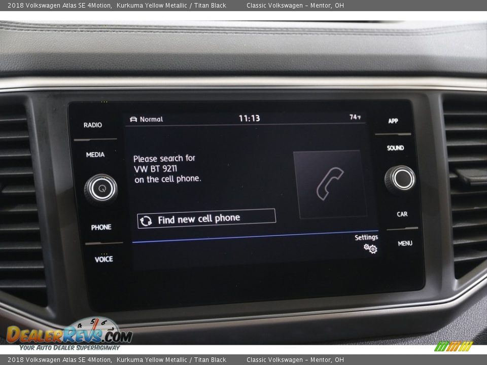 2018 Volkswagen Atlas SE 4Motion Kurkuma Yellow Metallic / Titan Black Photo #11