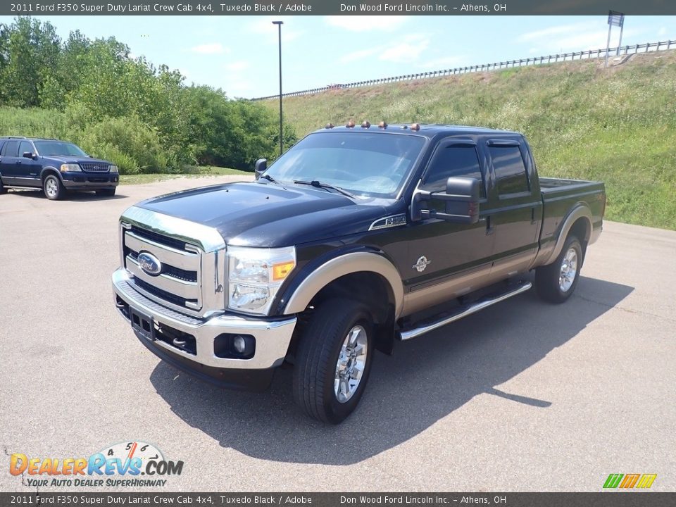 2011 Ford F350 Super Duty Lariat Crew Cab 4x4 Tuxedo Black / Adobe Photo #9