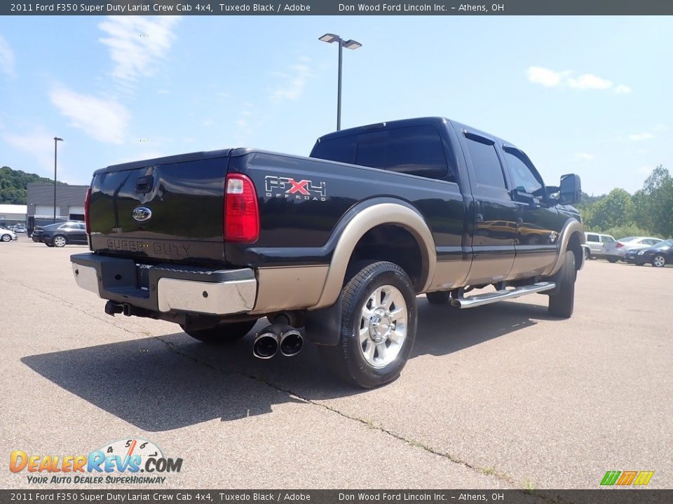 2011 Ford F350 Super Duty Lariat Crew Cab 4x4 Tuxedo Black / Adobe Photo #15