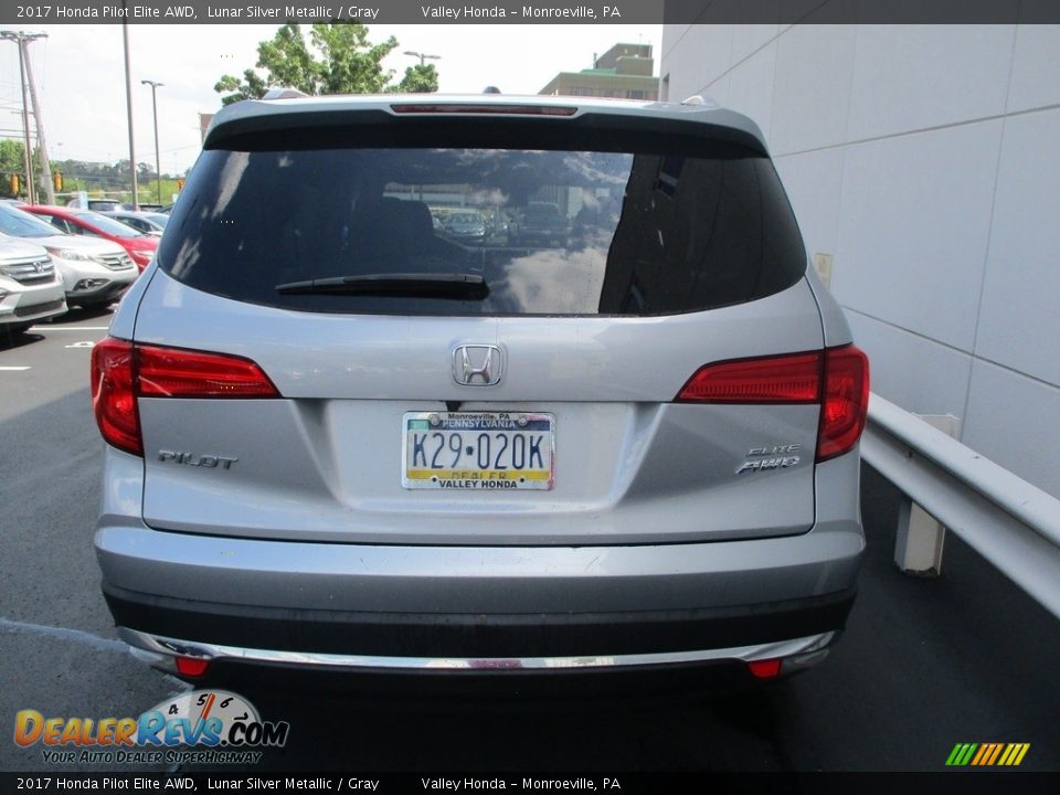 2017 Honda Pilot Elite AWD Lunar Silver Metallic / Gray Photo #4