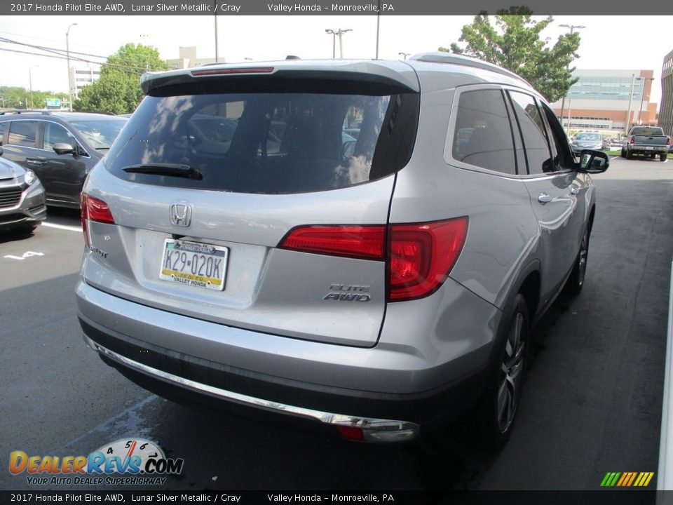 2017 Honda Pilot Elite AWD Lunar Silver Metallic / Gray Photo #5