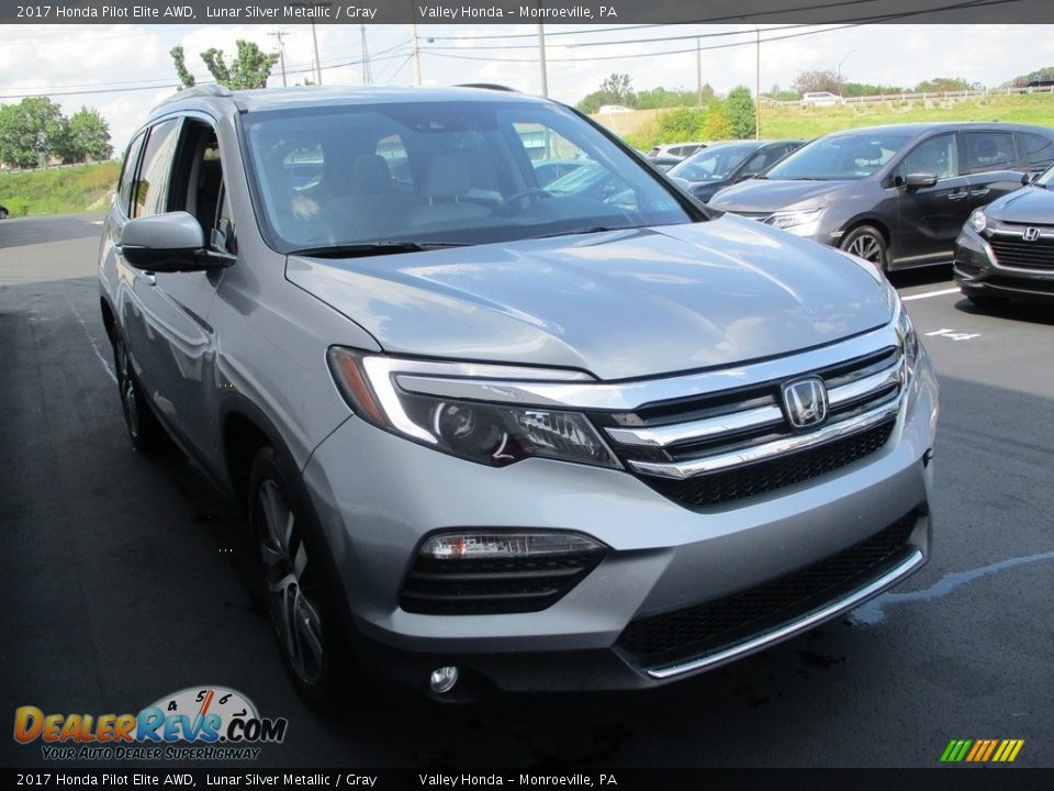 2017 Honda Pilot Elite AWD Lunar Silver Metallic / Gray Photo #8