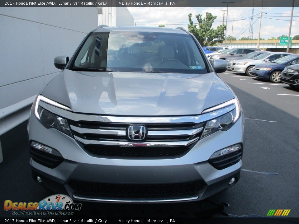 2017 Honda Pilot Elite AWD Lunar Silver Metallic / Gray Photo #9