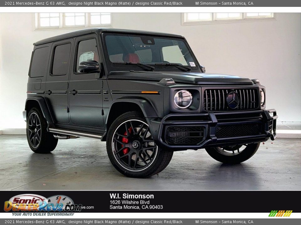 2021 Mercedes-Benz G 63 AMG designo Night Black Magno (Matte) / designo Classic Red/Black Photo #1