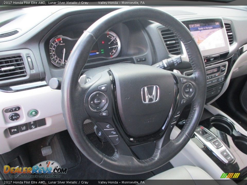 2017 Honda Pilot Elite AWD Lunar Silver Metallic / Gray Photo #15