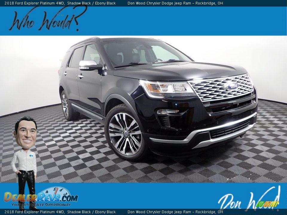 2018 Ford Explorer Platinum 4WD Shadow Black / Ebony Black Photo #1