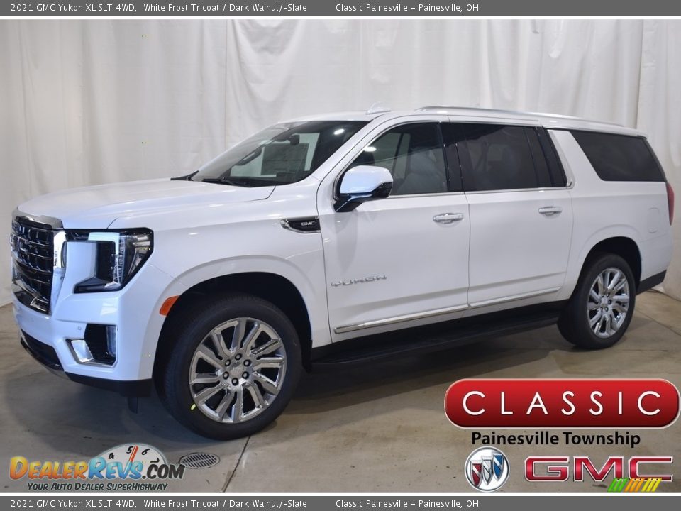 2021 GMC Yukon XL SLT 4WD White Frost Tricoat / Dark Walnut/­Slate Photo #1