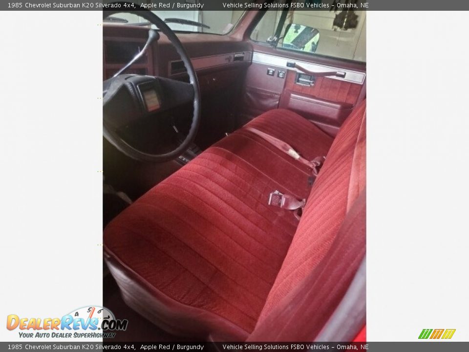 Burgundy Interior - 1985 Chevrolet Suburban K20 Silverado 4x4 Photo #2