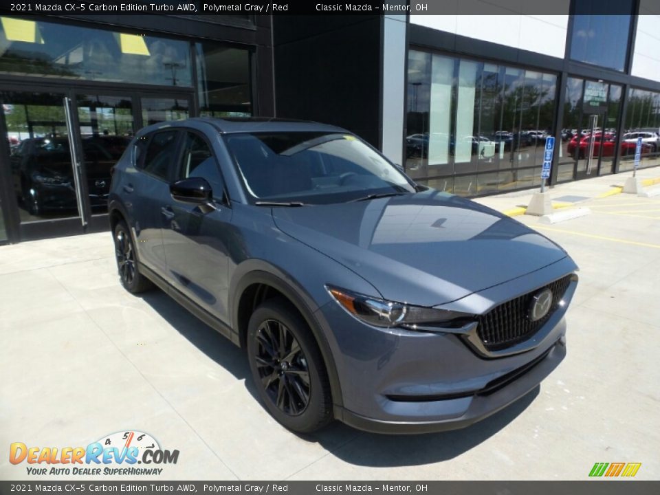 2021 Mazda CX-5 Carbon Edition Turbo AWD Polymetal Gray / Red Photo #1