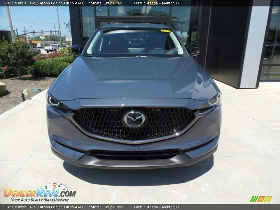 2021 Mazda CX-5 Carbon Edition Turbo AWD Polymetal Gray / Red Photo #2