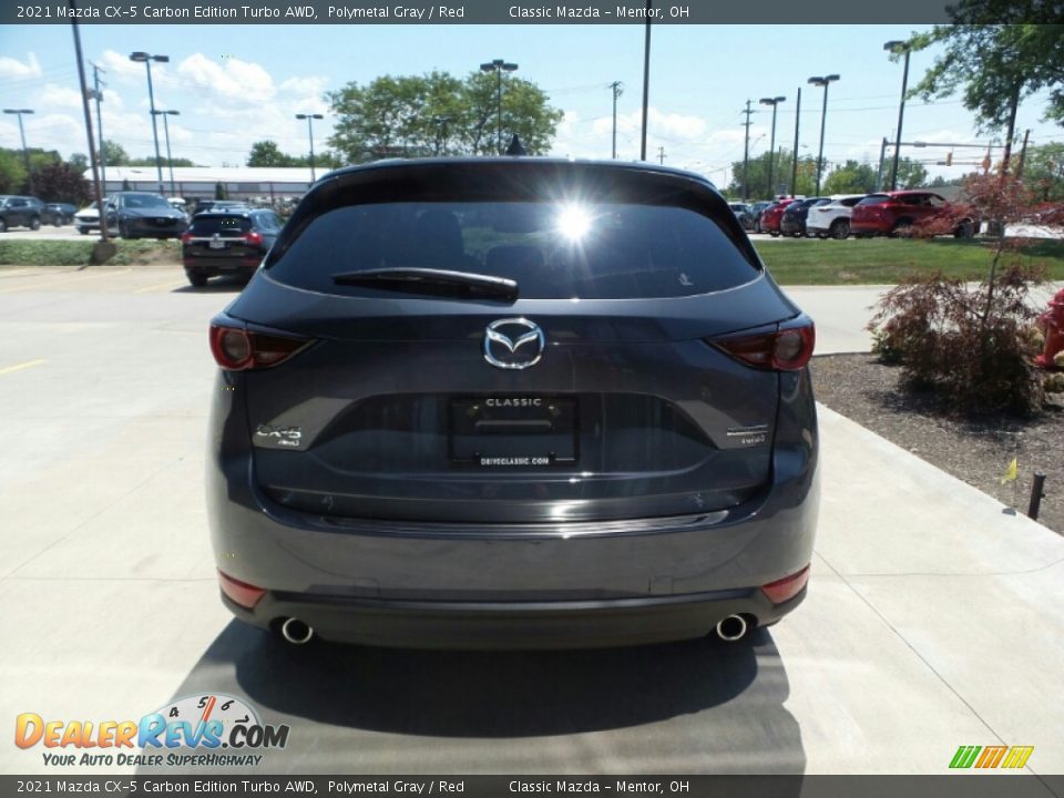 2021 Mazda CX-5 Carbon Edition Turbo AWD Polymetal Gray / Red Photo #5