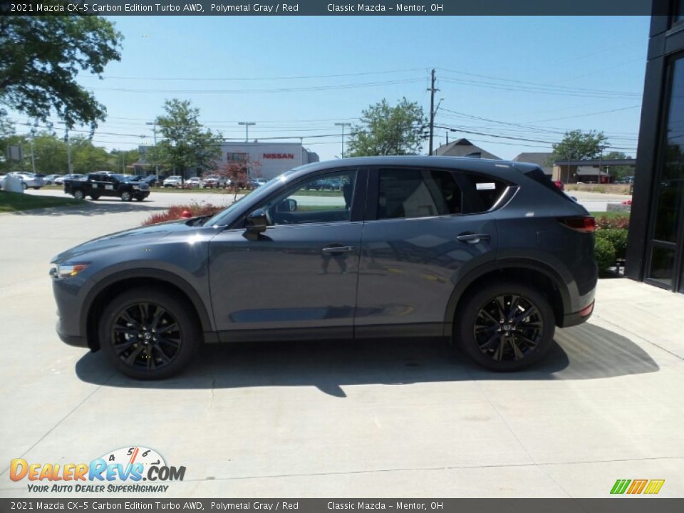 2021 Mazda CX-5 Carbon Edition Turbo AWD Polymetal Gray / Red Photo #6