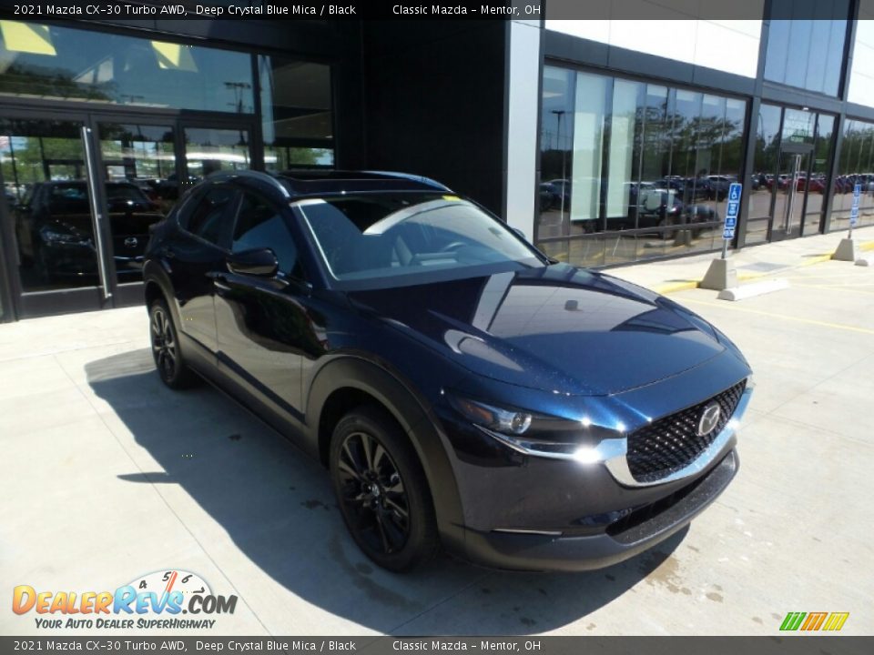 2021 Mazda CX-30 Turbo AWD Deep Crystal Blue Mica / Black Photo #1