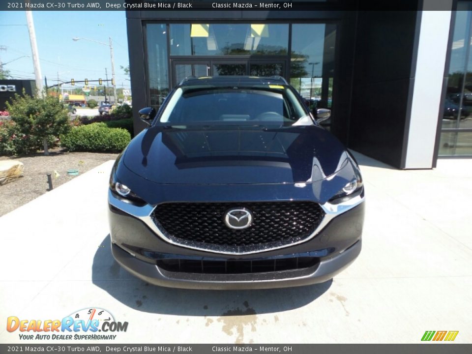 2021 Mazda CX-30 Turbo AWD Deep Crystal Blue Mica / Black Photo #2